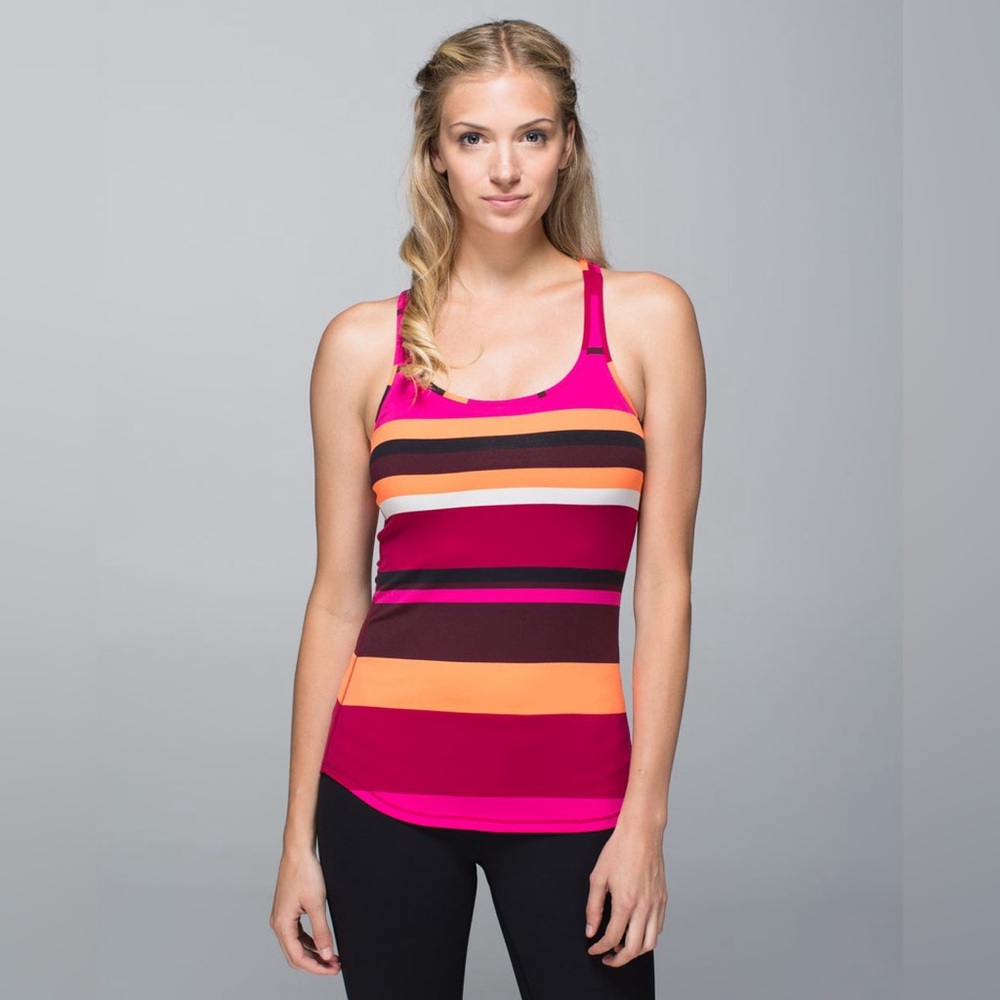 Lululemon Refresh Racer Tank
Blossom Stripe Bumble Berry Ghost